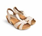 5th Ave Wedge Heel Beige Sandals