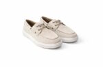Saffiano Men Boat Shoes Sand