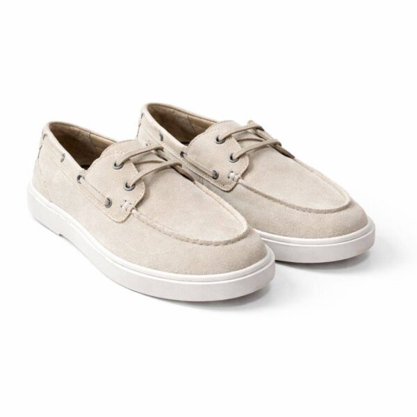 Saffiano Men Boat Shoes Sand