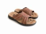 Docker Memory Foam Leathers  Slides Tan