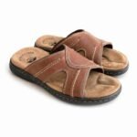 Docker Memory Foam Leathers  Slides Tan