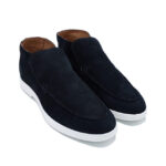 M.T men high-top suede loafers