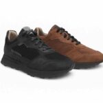 Saffiano Men Nubuck Navy sneakers