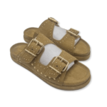 Nelson Suede Slides Camel
