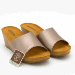5th Ave Wedge Heel Gold Slides