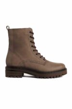 Harper Lace-up Boots Olive