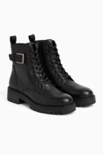 M.T Lace Up Buckle Boots - Image 2