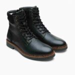 AL DO Men Combat Boots Black