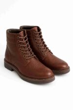 AL DO Men Combat Boots Brown