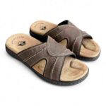 Docker Memory Foam Leathers Slides Brown