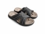 Docker Memory Foam Leathers Slides Black