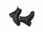 M.T Round Toe Black Textured Boots - Image 3