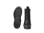 M.T Round Toe Black Textured Boots - Image 4